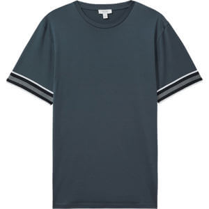 REISS DUNE Mercerised Cotton Striped Short Sleeve T Shirt